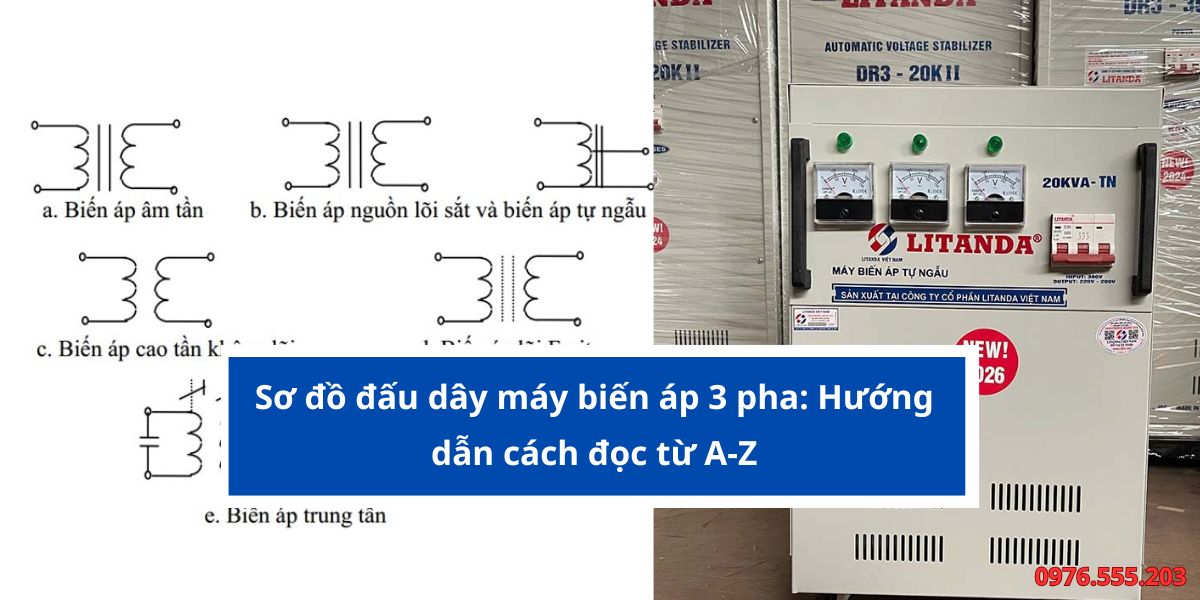 sơ đồ đấu dây máy biến áp 3 pha