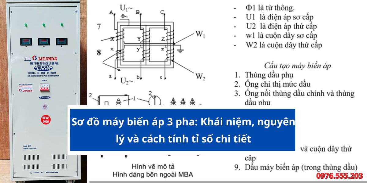 sơ đồ máy biến áp 3 pha